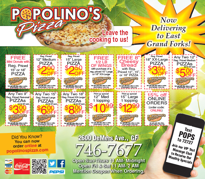 Popolino's Pizza We-Prints Plus Newspaper Insert, Any Door Marketing