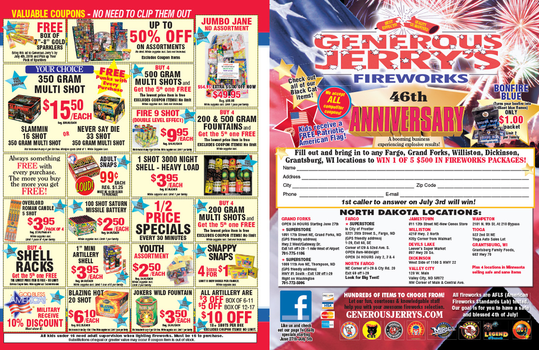 Generous Jerry's Fireworks We-Prints Plus Newspaper Insert, Any Door Marketing