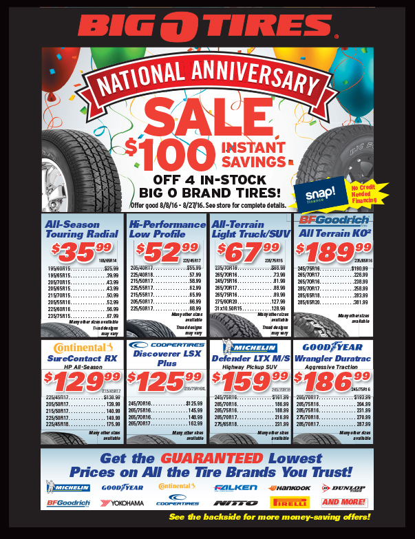 Big O Tires We-Prints Plus Newspaper Insert by Any Door Marketing