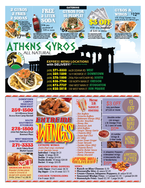 Athens Gyros We-Prints Plus Newspaper Insert by Any Door Marketing