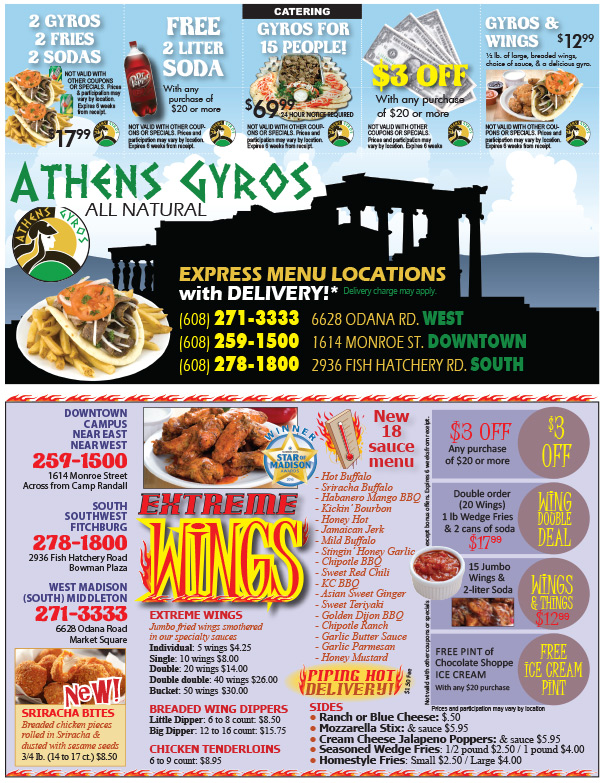 Athens Gyros We-Prints Plus Newspaper Insert by Any Door Marketing