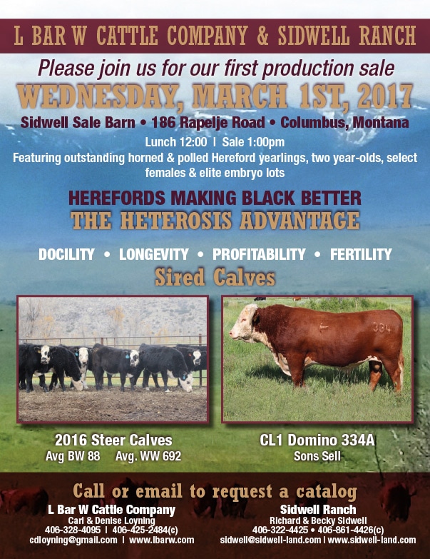 L Bar W Cattle Company & Sidwell Ranch We-Prints Plus Newspaper Insert by Any Door Marketing