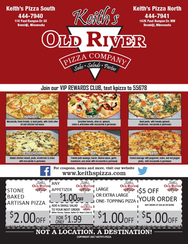 Keith's Old River Pizza Company We-Prints Plus Newspaper Inserts by Any Door Marketing