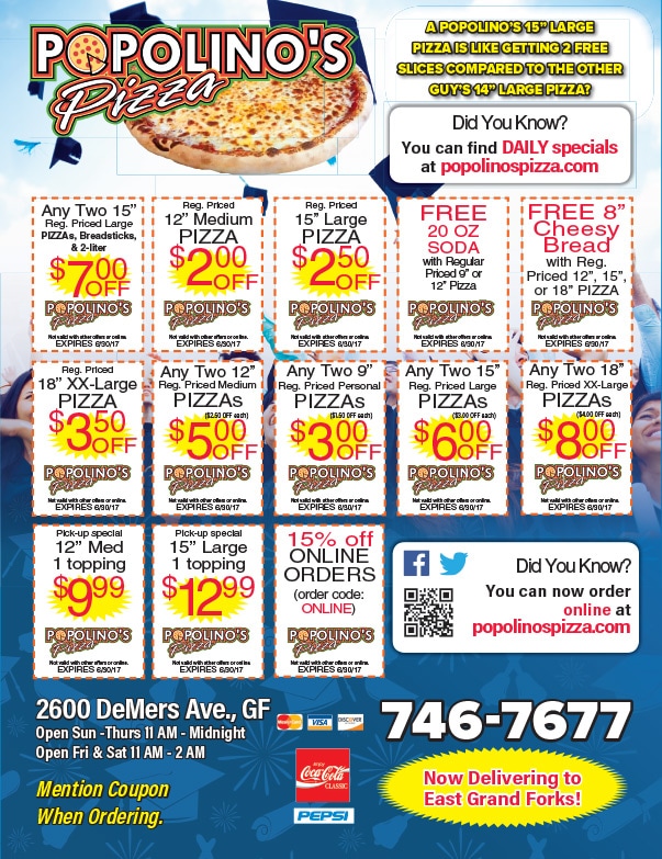 Popolino's Pizza We-Prints Plus Newspaper Insert by Any Door Marketing