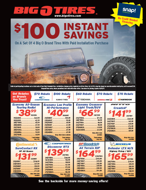Big O Tires We-Prints Plus Newspaper Insert by Any Door Marketing