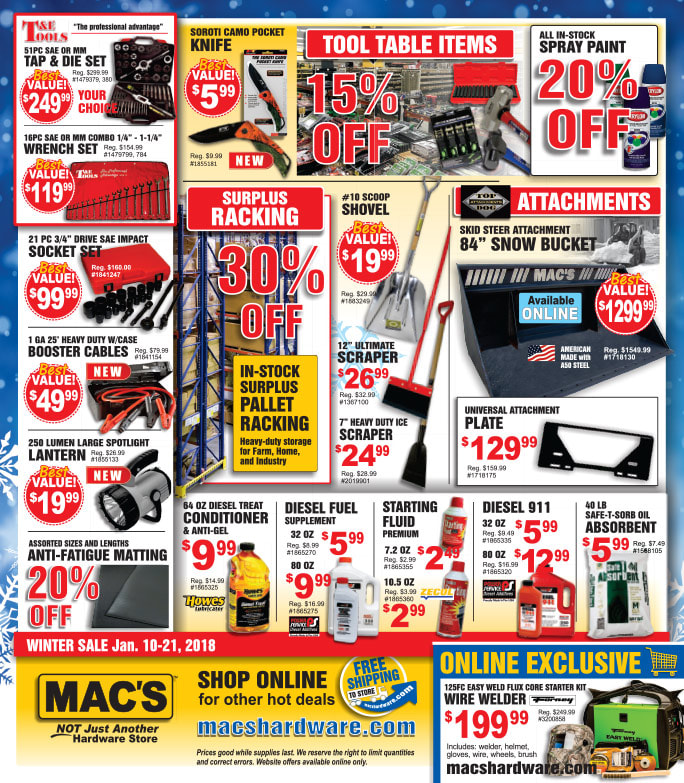 Mac's Hardware We-Prints Plus Newspaper Inserts brought to you by Any Door Marketing
