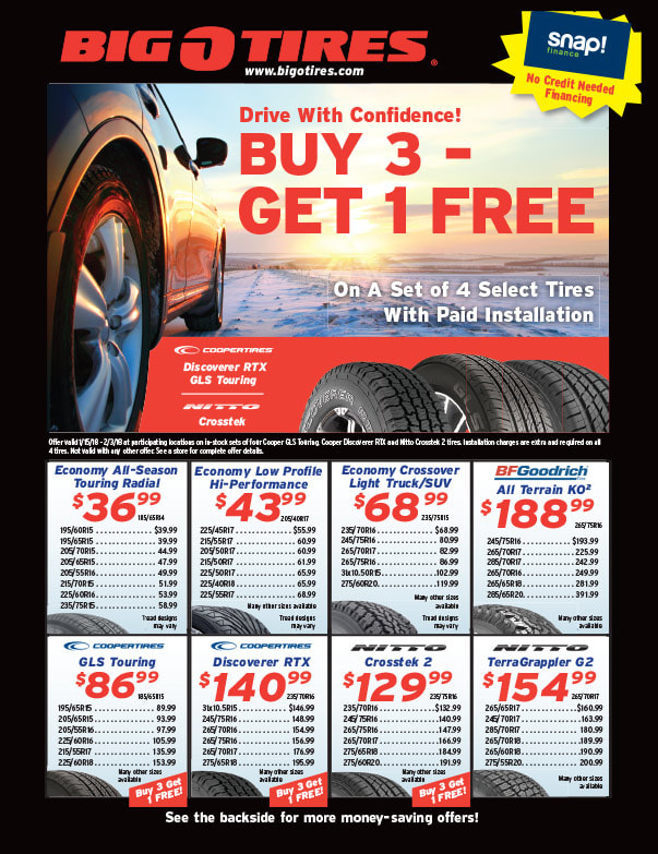 Big O Tires We-Prints Plus Newspaper Insert brought to you by Any Door Marketing