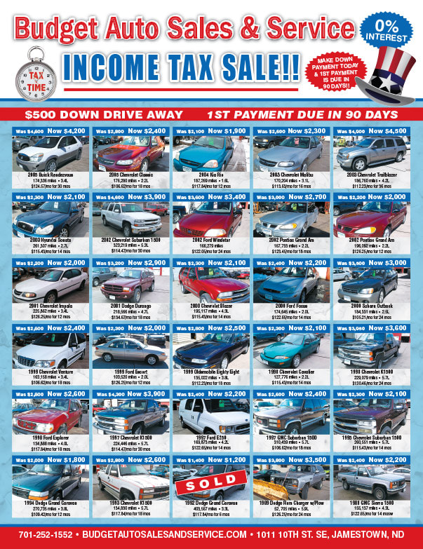Budget Auto Sales We-Prints Plus Newspaper Insert brought to you by Any Door Marketing