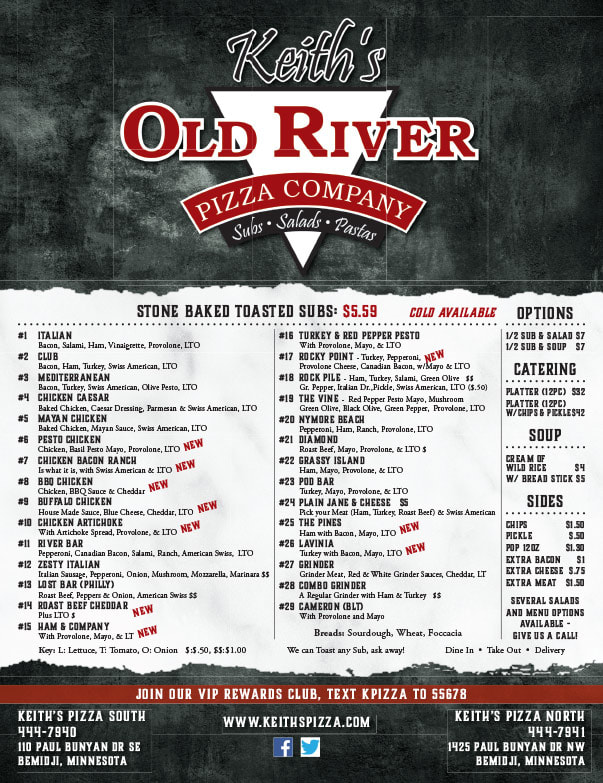 Keith's Old River Pizza Company We-Prints Plus Newspaper Insert brought to you by Any Door Marketing