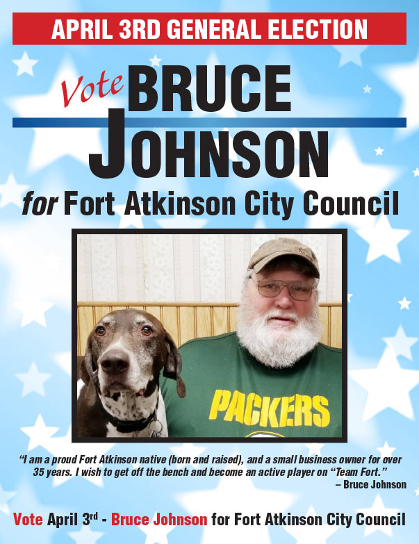 Vote Bruce Johnson We-Prints Plus Newspaper Insert brought to you by Any Door Marketing