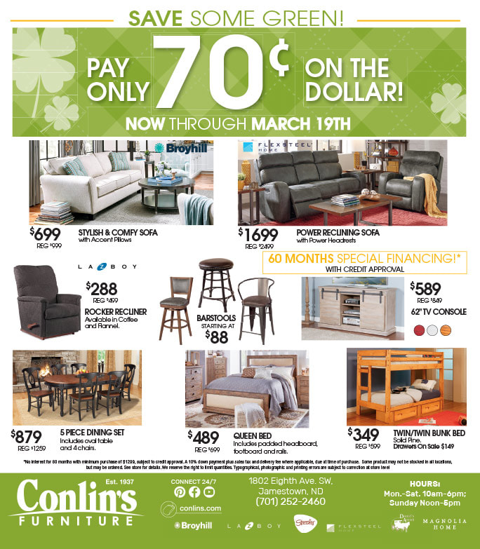 Conlin's Furniture We-Prints Plus Newspaper Insert brought to you by Any Door Marketing
