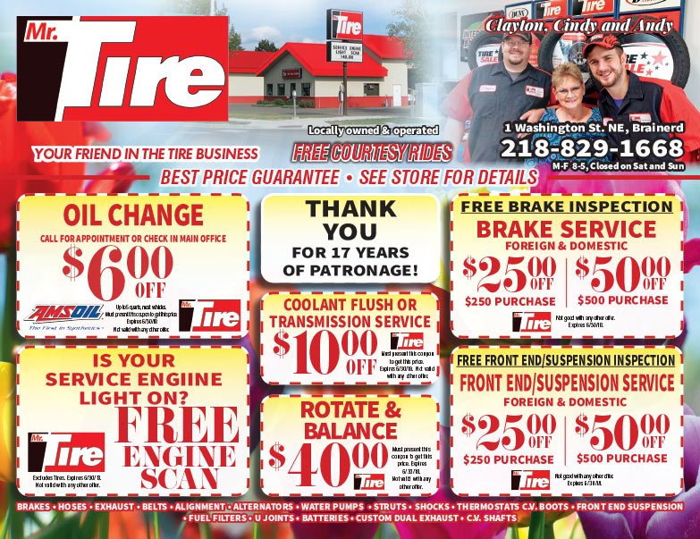 Mr. Tire We-Prints Plus Newspaper Insert brought to you by Any Door Marketing