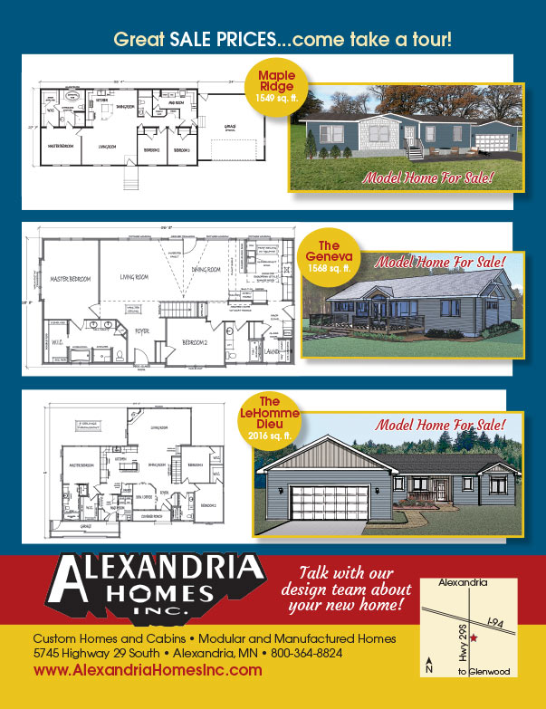 Alexandria Homes We-Prints Plus Newspaper Insert brought to you by Any Door Marketing