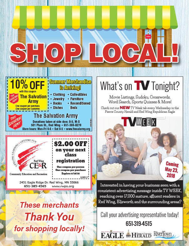 Red Wing Shop Local We-Prints Plus Newspaper Insert brought to you by Any Door Marketing