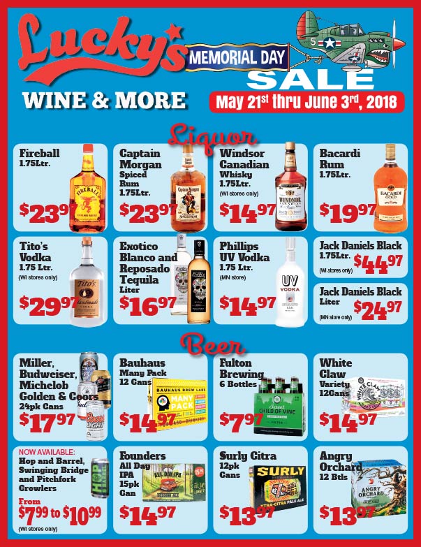 Lucky's Wine and More We-Prints Plus Newspaper insert brought to you by Any Door Marketing