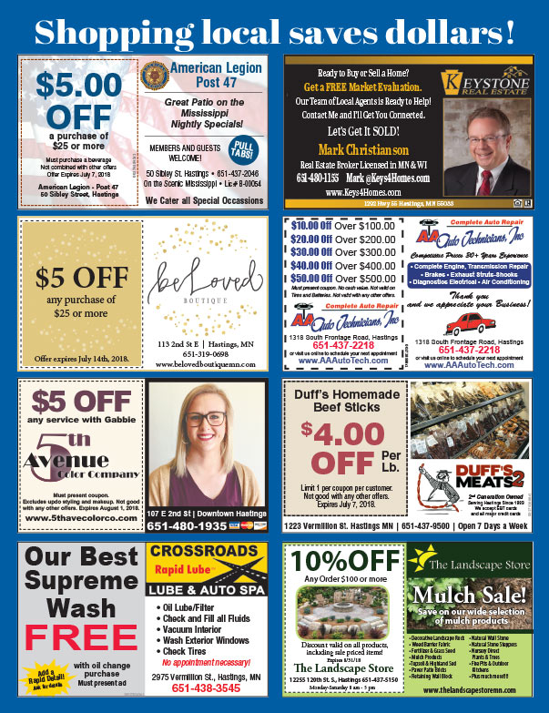 Hastings MN Shop Local We-Prints Plus Newspaper Insert brought to you by Any Door Marketing