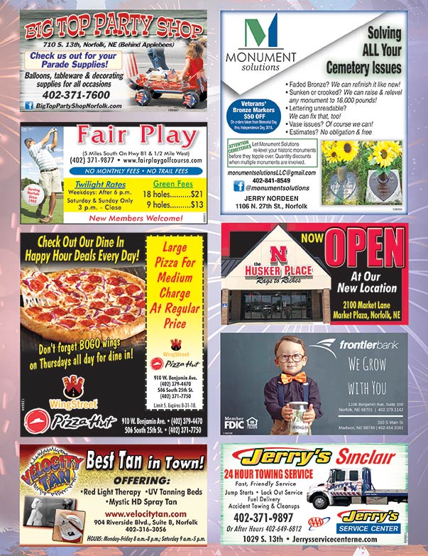 Norfolk NE Shop Local We-Prints Plus Newspaper Insert brought to you by Any Door Marketing