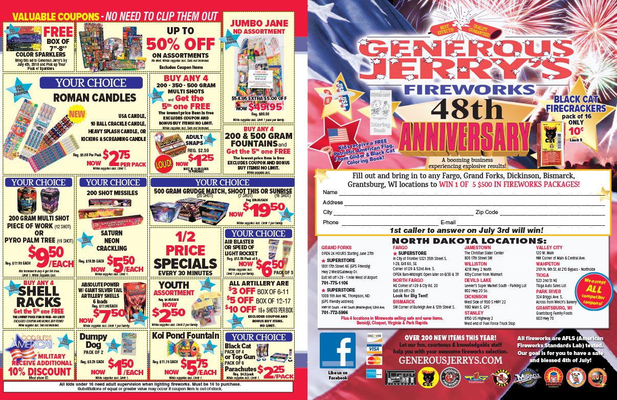Generous Jerry's We-Prints Plus Newspaper Insert brought to you by Any Door Marketing