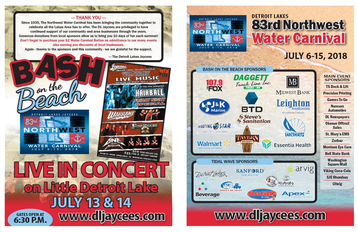 Detroit Lakes Water Carnival We-Prints Plus Newspaper Insert brought to you by Any Door Marketing