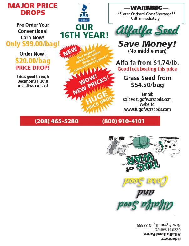 Alfalfa Seed We-Prints Plus Newspaper Insert brought to you by Any Door Marketing