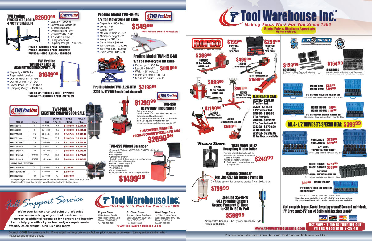Tool Warehouse Inc We-Prints Plus Newspaper Insert printed by Any Door Marketing