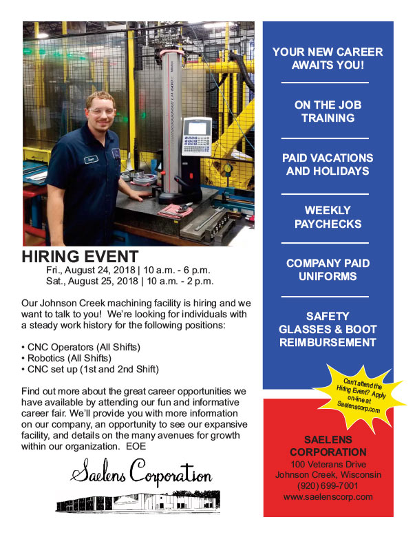 Saelens Corporation We-Prints Plus Newspaper Insert brought to you by Any Door Marketing
