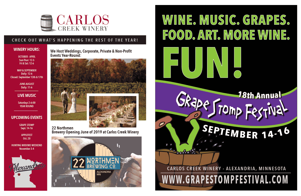 Carlos Creek Grape Stomp Festival We-Prints Plus Newspaper Insert Printed by Any Door Marketing