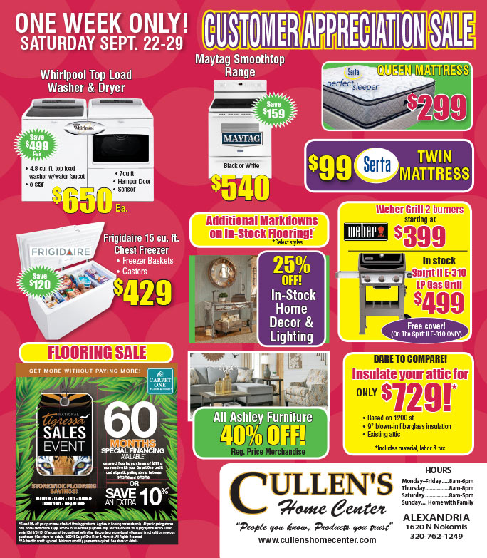 Cullen's Home Center We-Prints Plus Newspaper Insert printed through Any Door Marketing