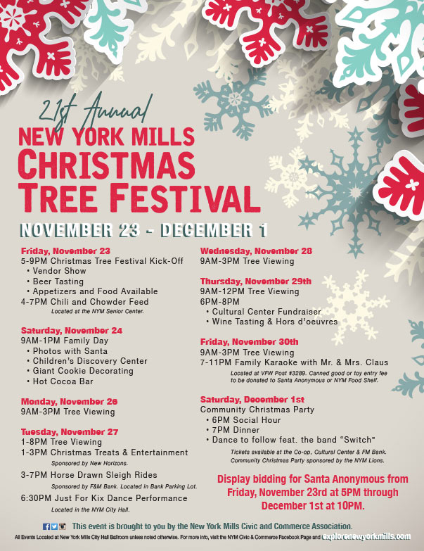 New York Mills Christmas Tree Vestival We-Prints Plus Newspaper Insert printed by Any Door Marketing