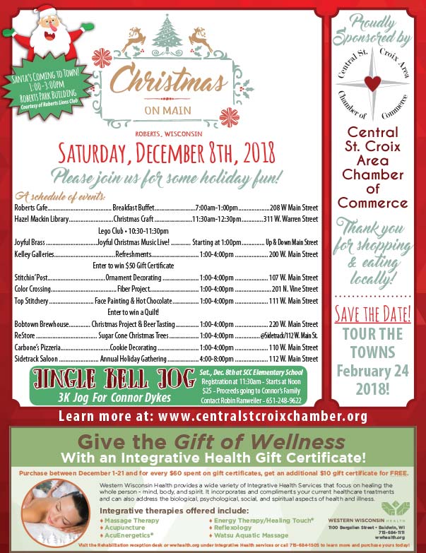 Central St. Criox Area Chamber Christmas on Main We-Prints Plus Newspaper Insert Printed by Any Door Marketing