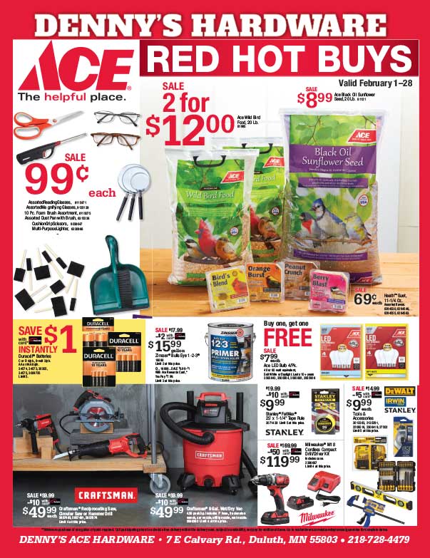 Denny's Ace Hardware We-Prints Plus Newspaper Insert printed by Any Door Marketing