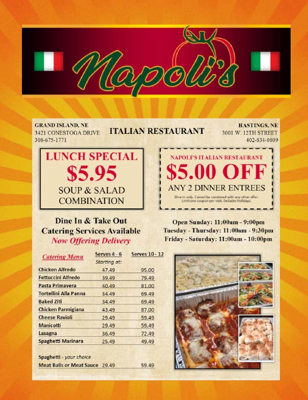 Napoli's We-Prints Plus Newspaper Insert printed by Any Door Marketing