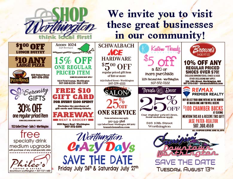 Shop Worthington MN We-Prints Plus Newspaper Insert printed by Any Door Marketing