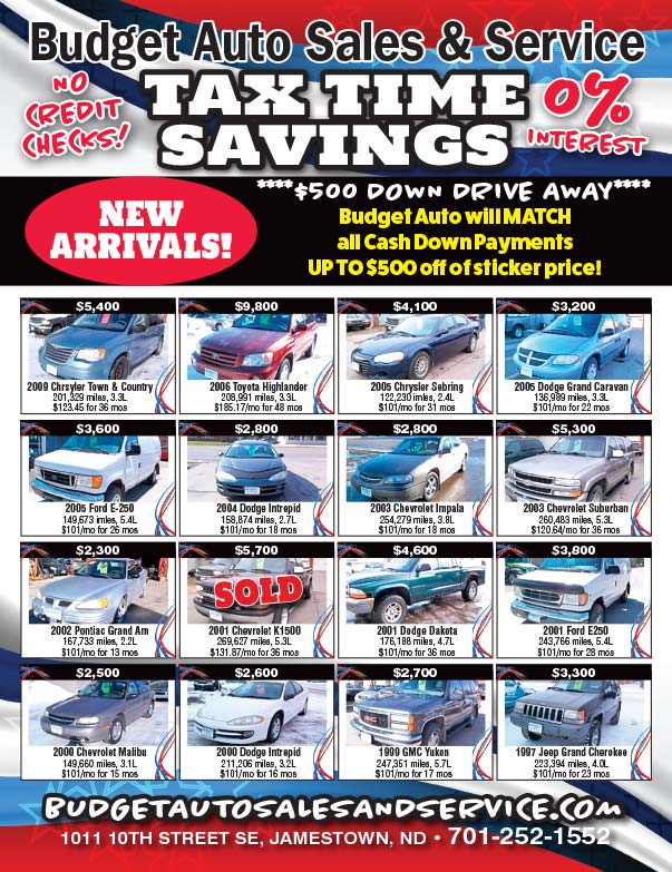 Budget Auto Sales We-Prints Plus Newspaper Insert printed by Forum Communications Printing