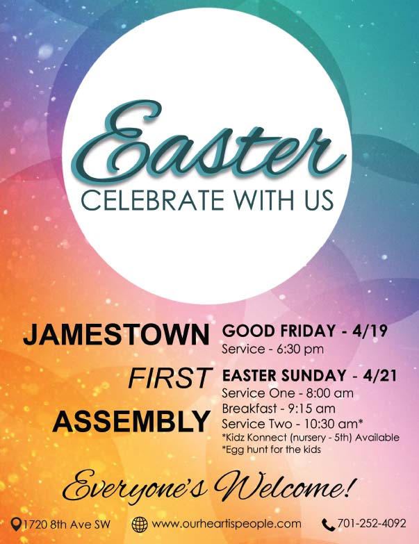 Jamestown First Assembly We-Prints Plus Newspaper Insert printed by Forum Communications Printing
