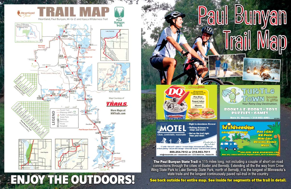 Paul Bunyan Trail Map We-Prints Plus Newspaper Insert printed by Forum Communications Printing