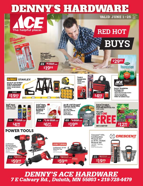 Denny's Ace Hardware We-Prints Plus Newspaper Insert printed by Forum Communications Printing
