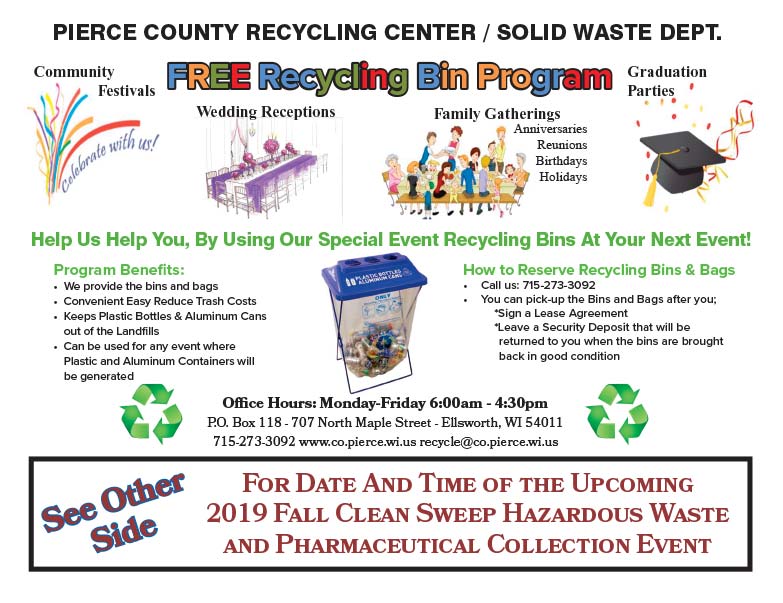 Pierce County Wisconsin Recycling We-Prints Plus Newspaper Insert Printed by Forum Communications Printing