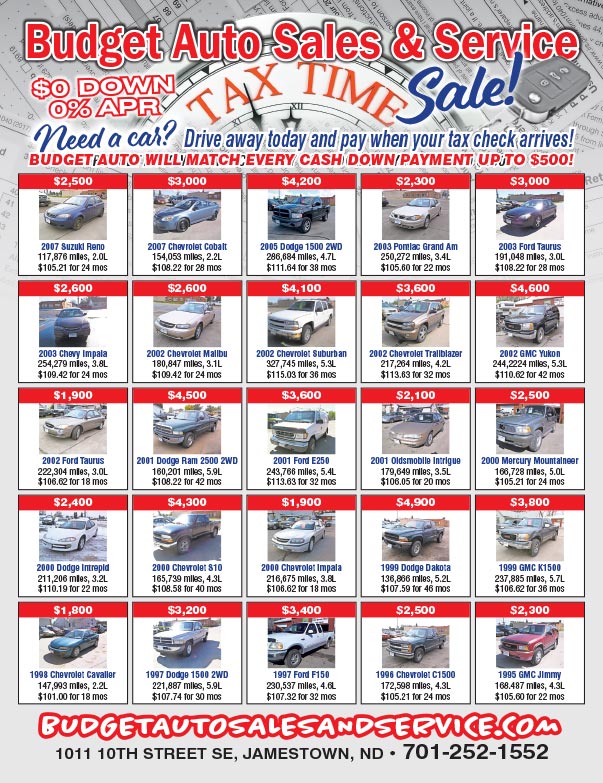 Budget Auto Sales and Service We-Prints Plus Newspaper Insert