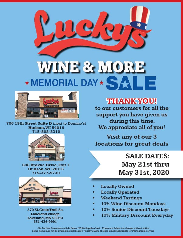 Lucky's Wine and More We-Prints Plus Newspaper Insert