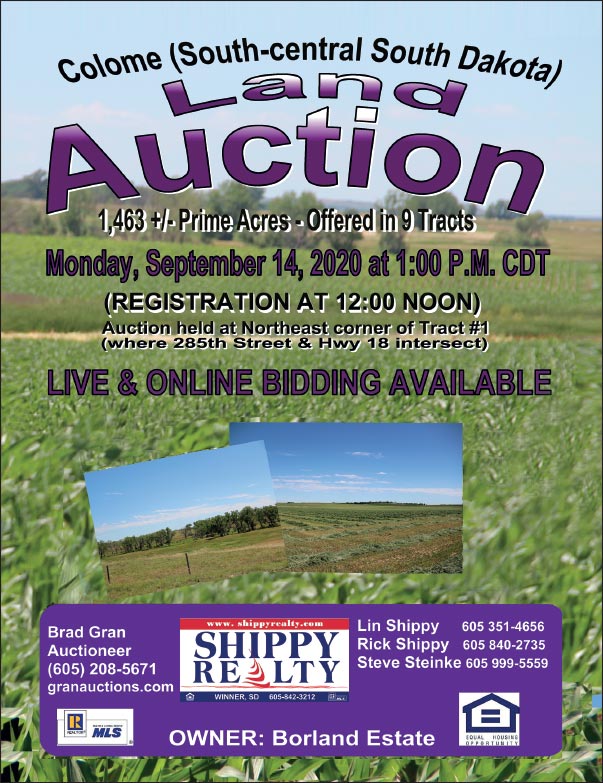 Colome SD Land Auction We-Prints Plus Newspaper Insert