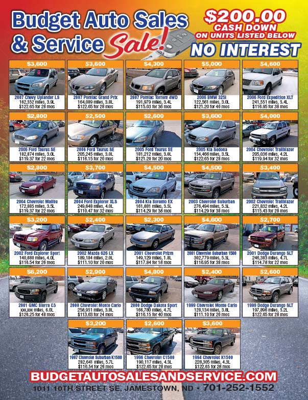Budget Auto Sales We-Prints Plus Newspaper insert