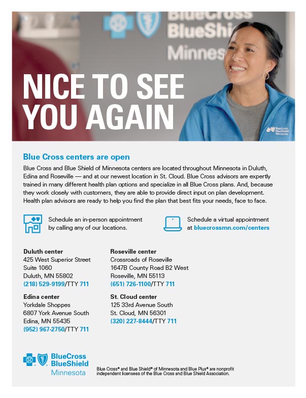 BlueCross BlueShield Minnesota We-Prints Plus Newspaper Insert
