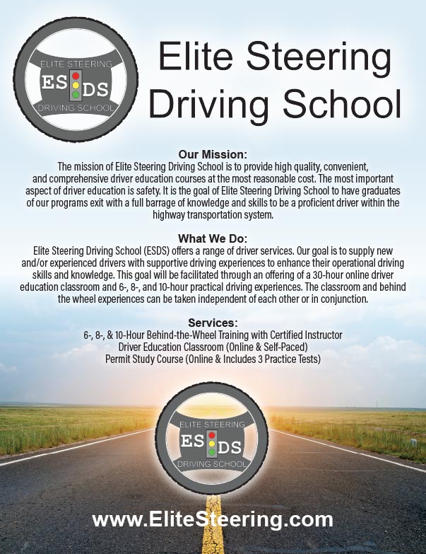Elite Steering Driving School We-Prints Plus Newspaper Insert