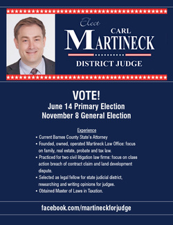 Carl Martineck for District Judge We-Prints Plus Newspaper Insert, Any Door Marketing